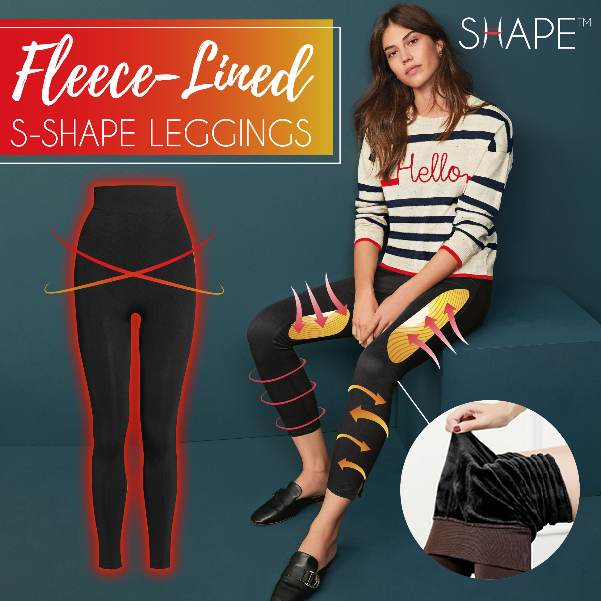 Fleece-Lined S-Shape Leggings – Natura